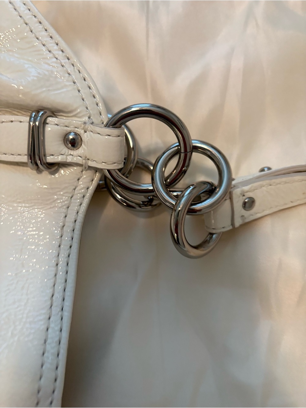 Coach White Patent Leather Shoulder Tote - Picture 9 of 9